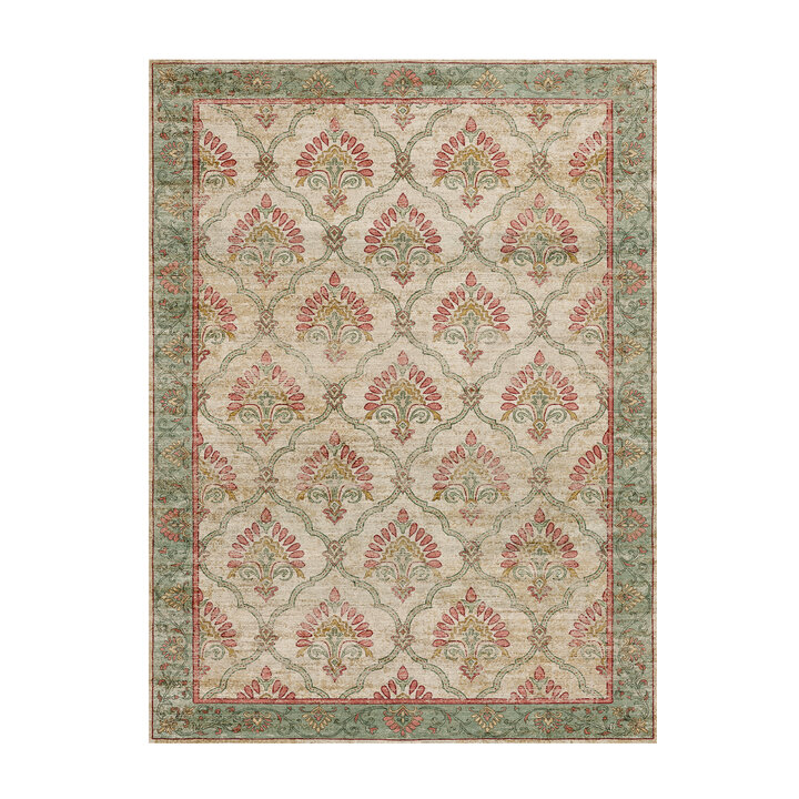 Vintage vloerkleed - Sage Grid Groen - 1