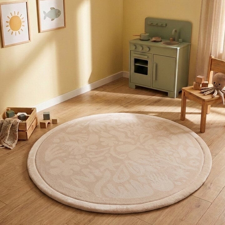 Rond wasbaar speelkleed - Flo Beige