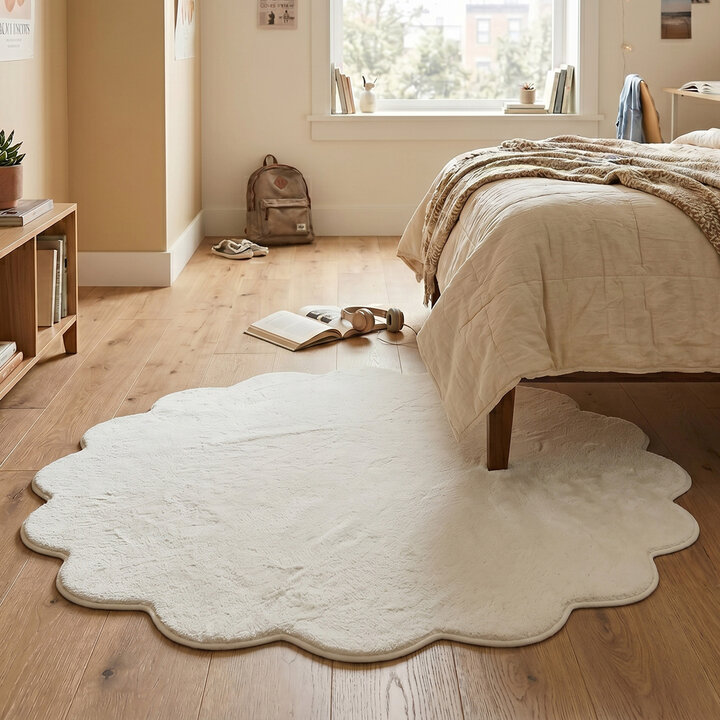 Rond wasbaar vloerkleed - Puck Wit