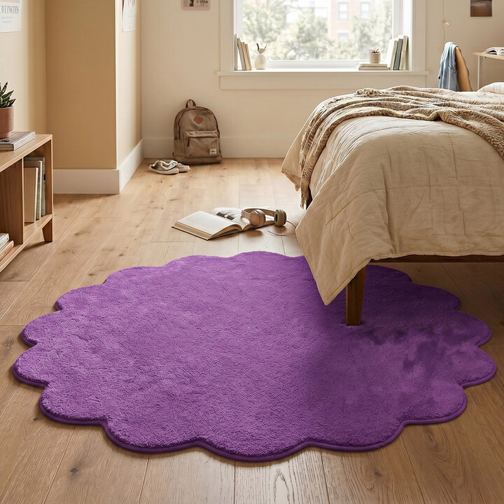 Rond wasbaar vloerkleed - Puck Paars
