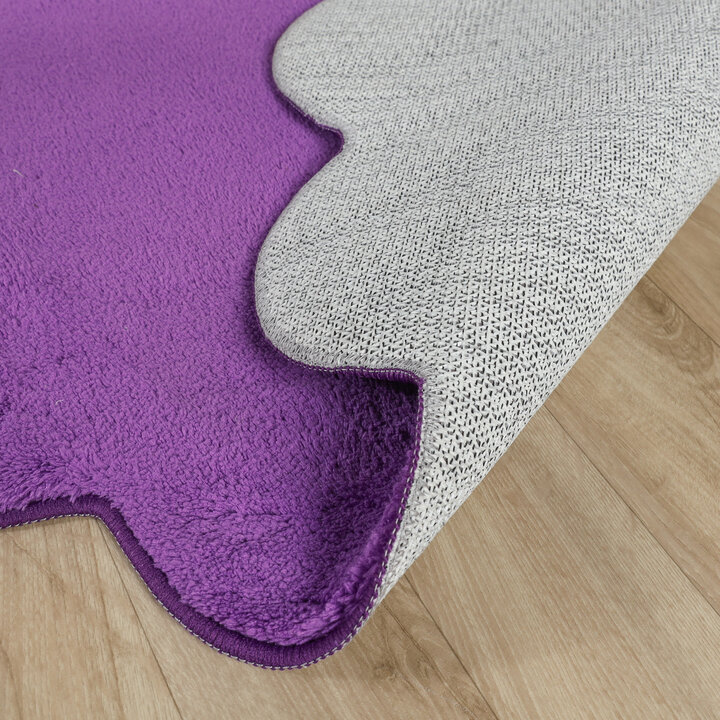 Rond wasbaar vloerkleed - Puck Paars - 5