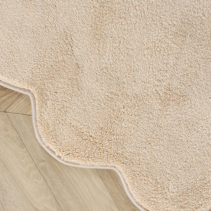 Rond wasbaar vloerkleed - Puck Beige - 3