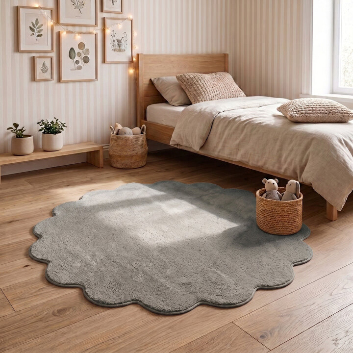 Rond wasbaar vloerkleed - Puck Groen