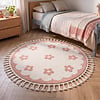 Rond wasbaar kindervloerkleed - Moos Flower Roze  - thumbnail