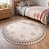 Rond wasbaar kindervloerkleed - Moos Flower Creme  - thumbnail
