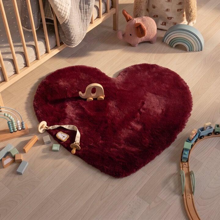 Kindervloerkleed - Huggy Hart Rood