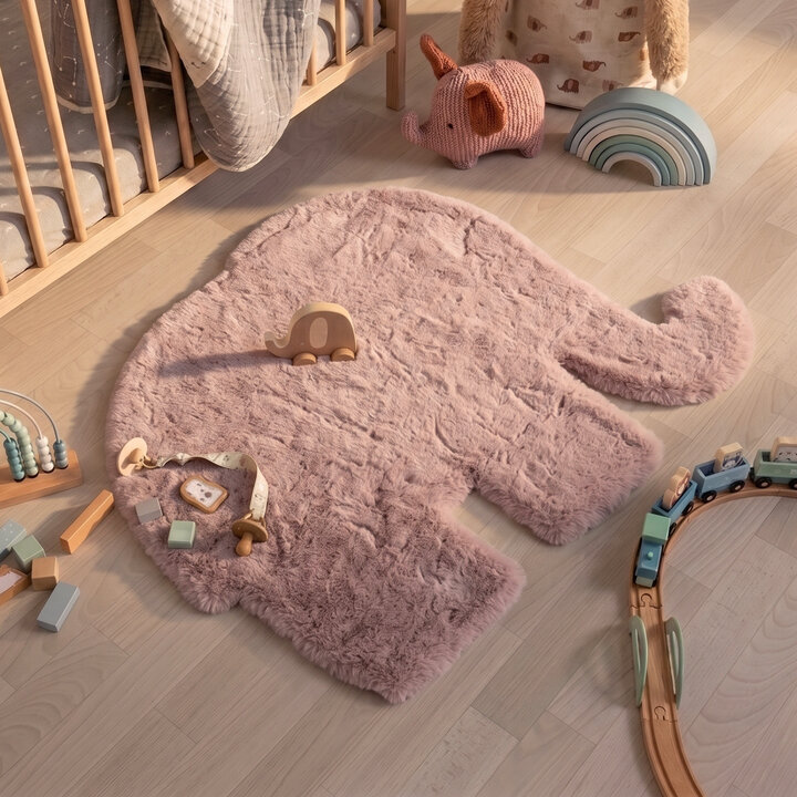 Kindervloerkleed - Huggy Olifant Roze