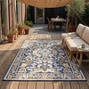 Binnen- & buitenvloerkleed - Bloom Oriental Blauw - thumbnail