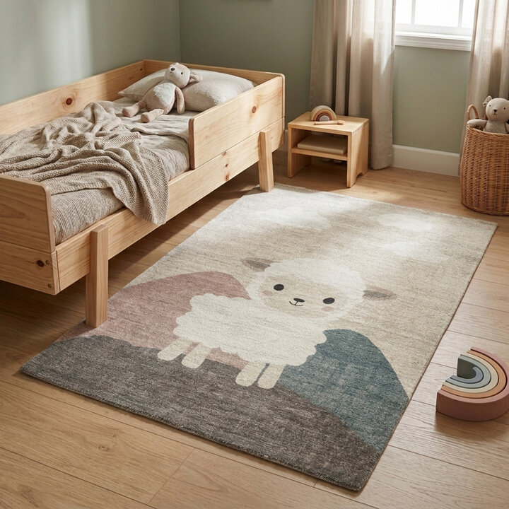 Kinderkamer vloerkleed - Balou Schaap Wit