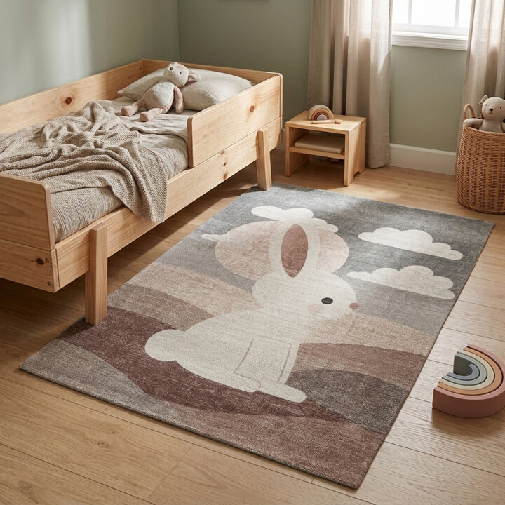 Kinderkamer vloerkleed - Balou Konijn Wit