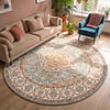 Rond vintage vloerkleed - Thirza Medaillon Lichtblauw/Multicolor  - thumbnail