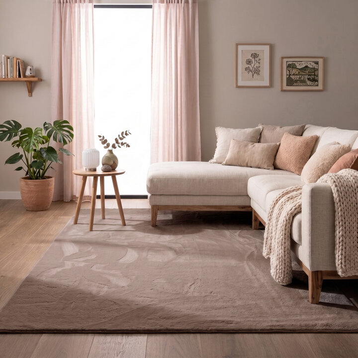 Zacht laagpolig vloerkleed - Cozy Taupe 