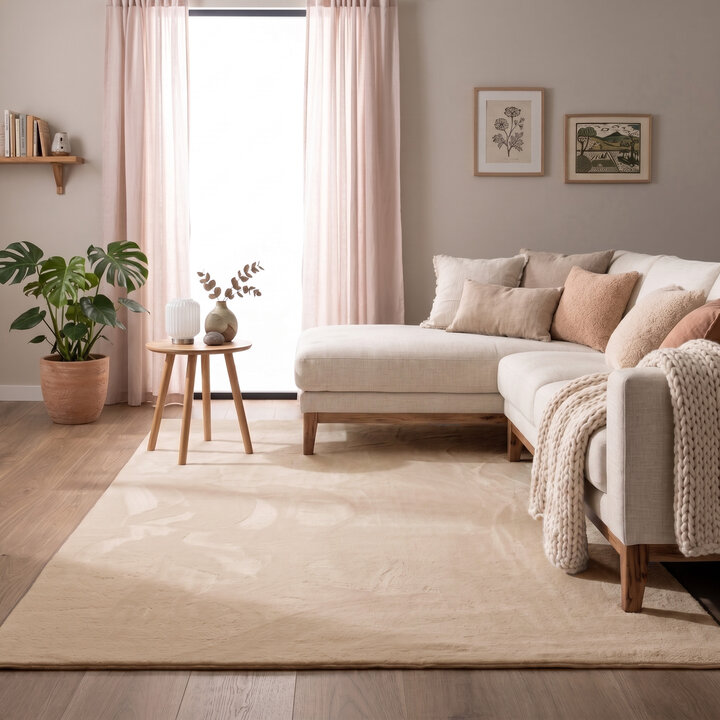 Zacht laagpolig vloerkleed - Cozy Beige 