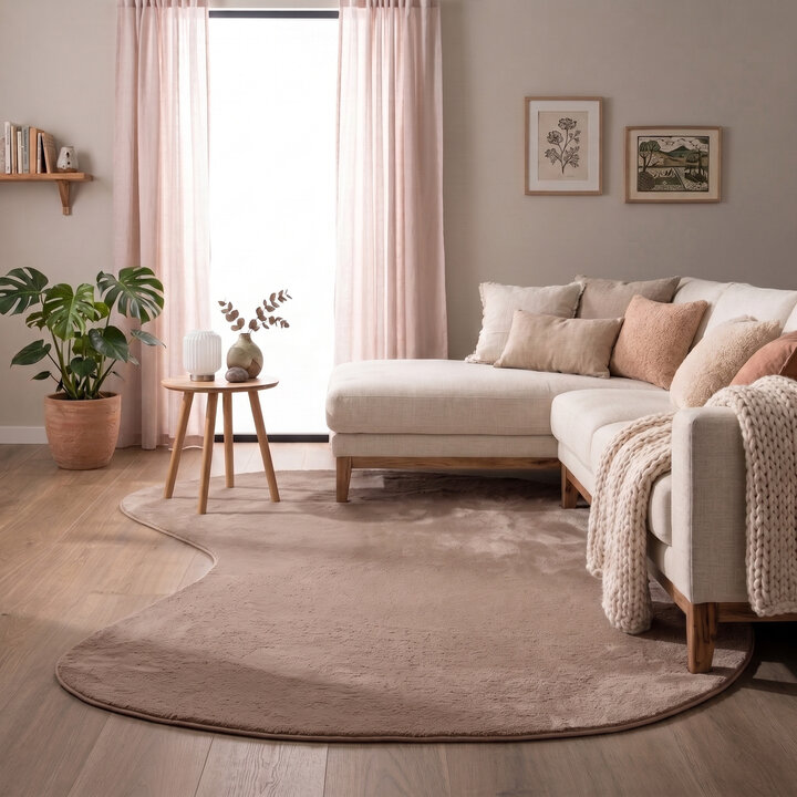 Zacht laagpolig vloerkleed - Cozy Ripple Taupe
