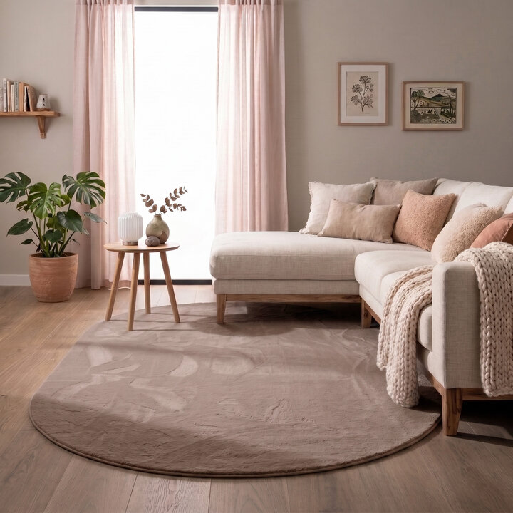 Ovaal laagpolig vloerkleed - Cozy Taupe