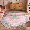 Rond vintage vloerkleed - Lily Medaillon Roze - thumbnail