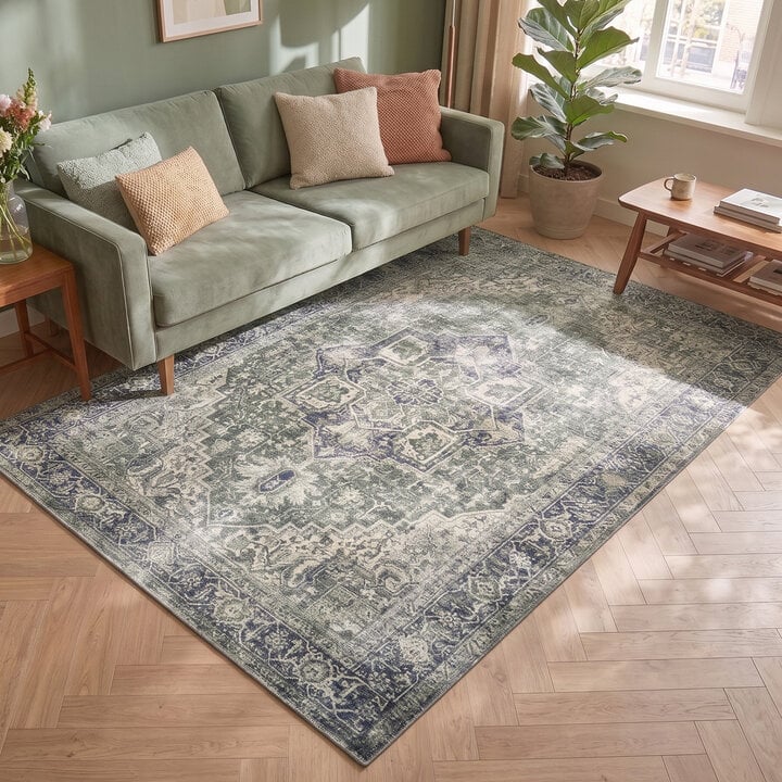 Vintage vloerkleed - Lugan Groen