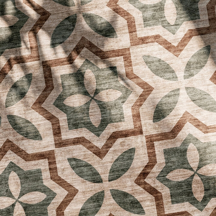 Geometrisch buitenkleed - Mosaic Medina Groen - 2