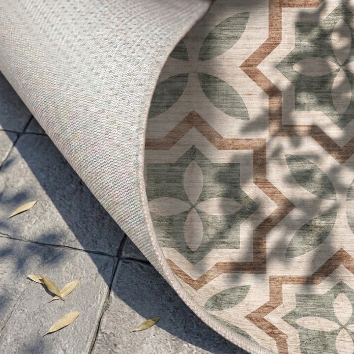 Geometrisch buitenkleed - Mosaic Medina Groen - 4
