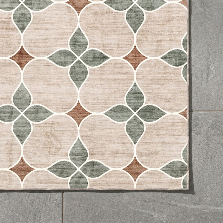 Geometrisch buitenkleed - Mosaic Dot Groen - 3