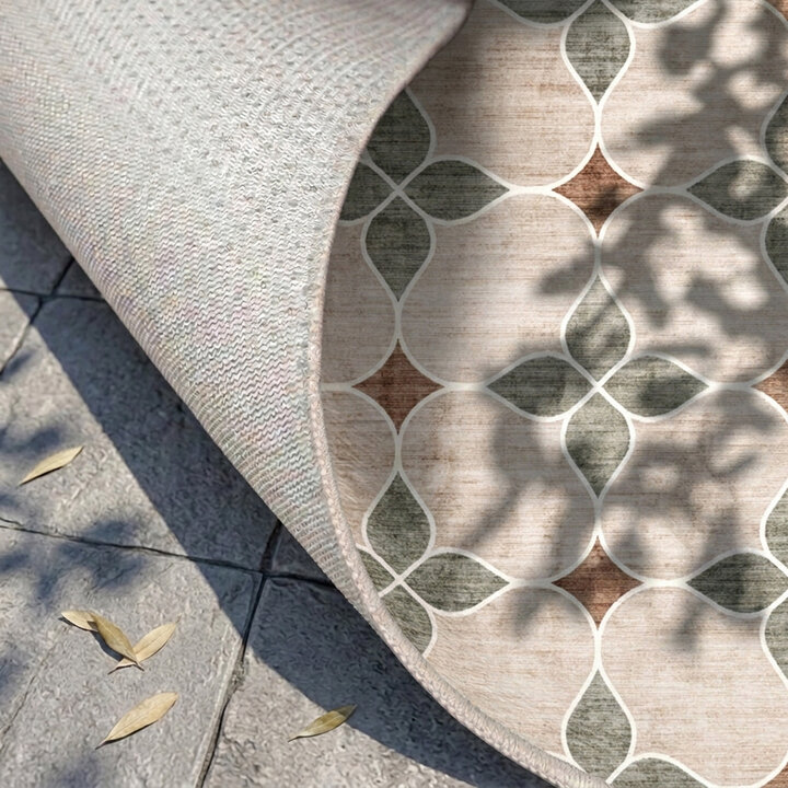 Geometrisch buitenkleed - Mosaic Dot Groen - 4