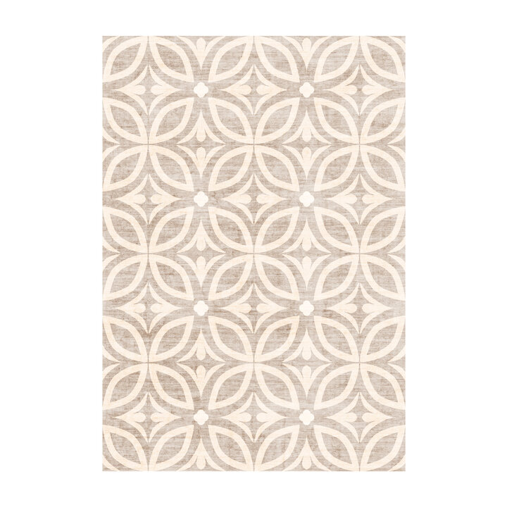 Geometrisch buitenkleed - Mosaic Petal Creme - 1