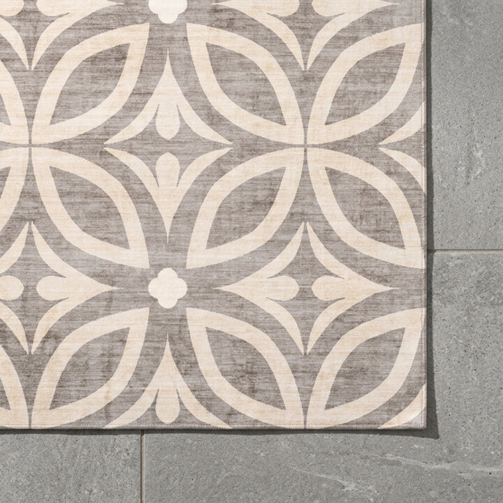 Geometrisch buitenkleed - Mosaic Petal Creme - 3
