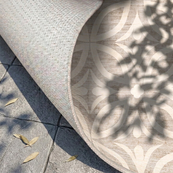 Geometrisch buitenkleed - Mosaic Petal Creme - 4