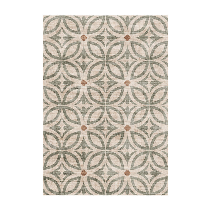 Geometrisch buitenkleed - Mosaic Petal Groen - 1