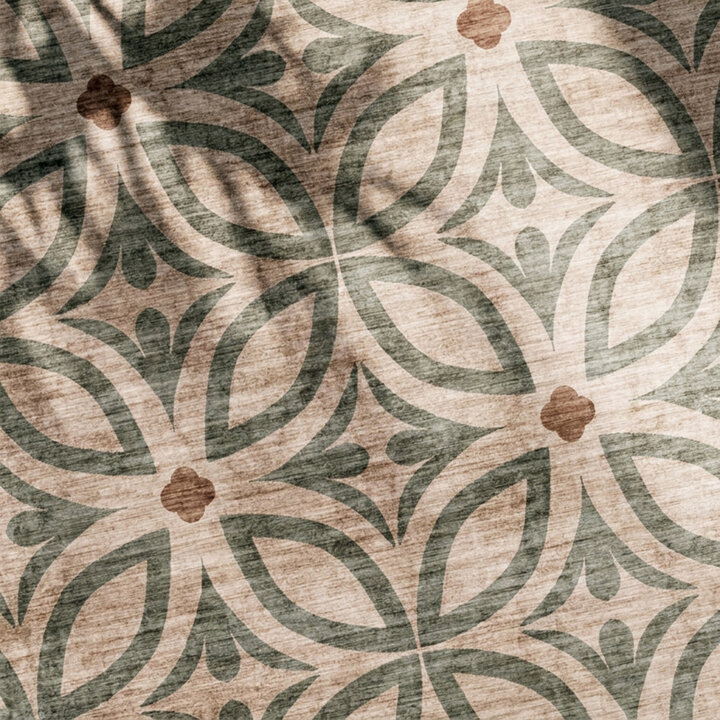 Geometrisch buitenkleed - Mosaic Petal Groen - 2