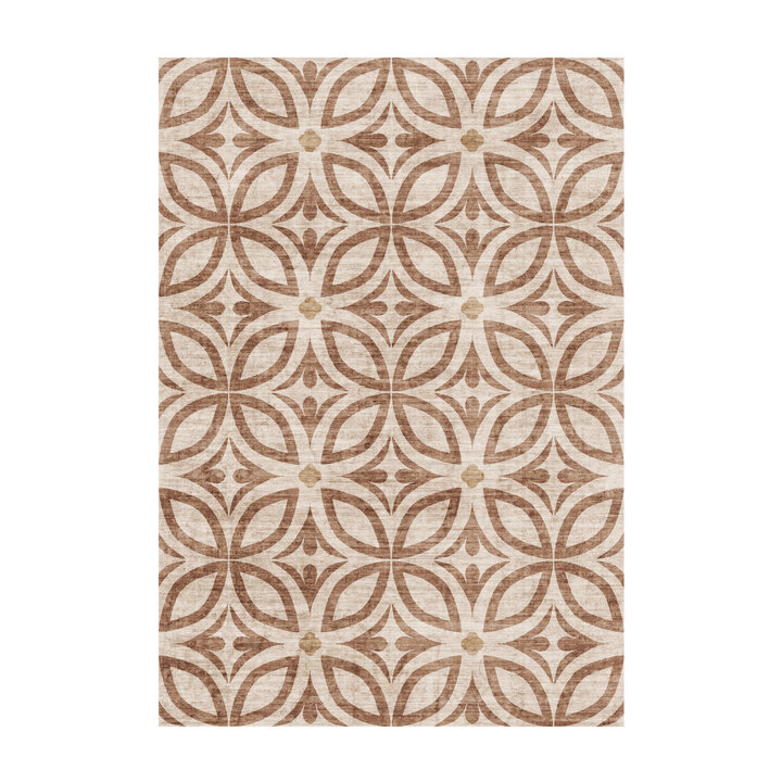 Geometrisch buitenkleed - Mosaic Petal Terracotta - 1
