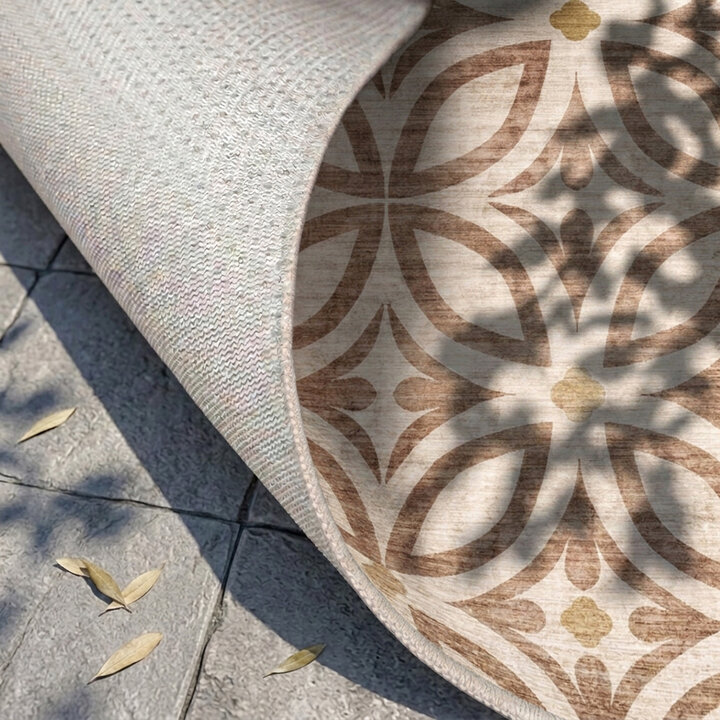 Geometrisch buitenkleed - Mosaic Petal Terracotta - 4