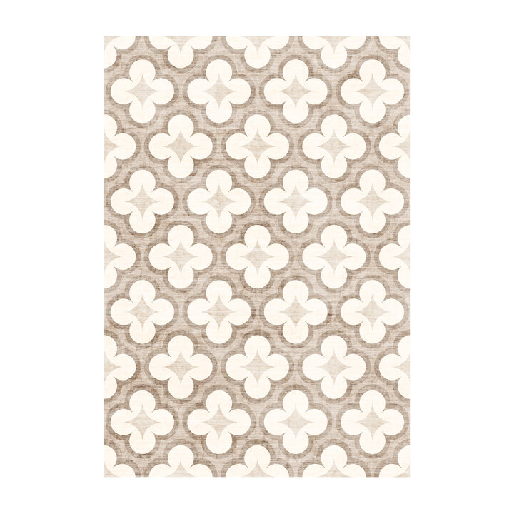 Geometrisch buitenkleed - Mosaic Clover Creme - 1