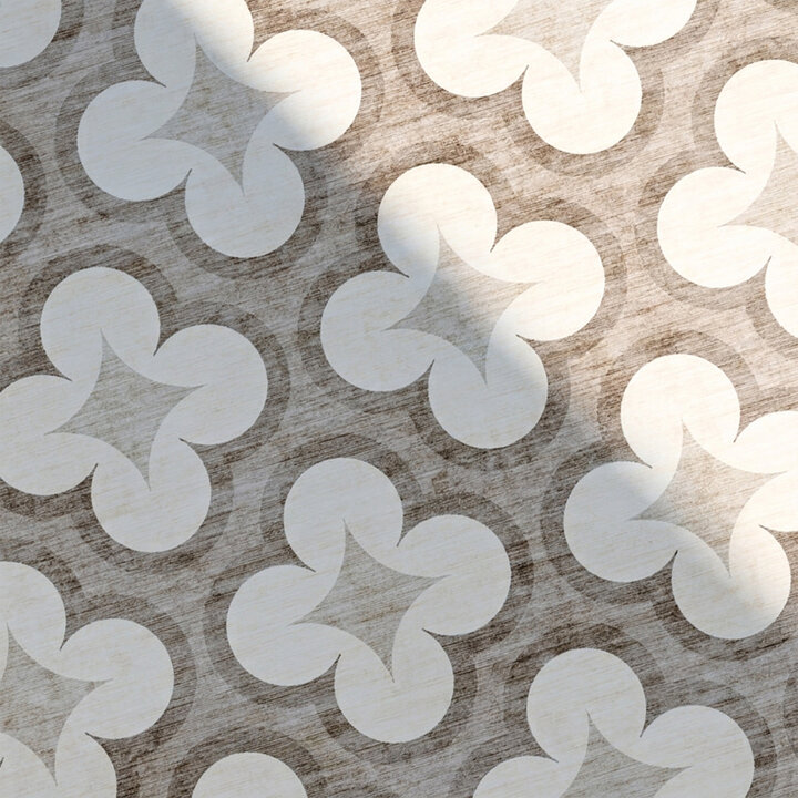 Geometrisch buitenkleed - Mosaic Clover Creme - 2