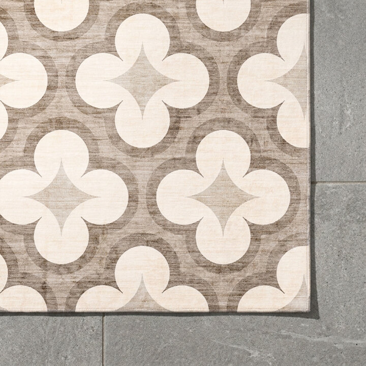 Geometrisch buitenkleed - Mosaic Clover Creme - 3