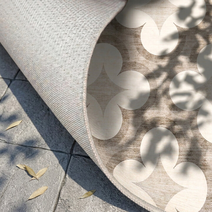 Geometrisch buitenkleed - Mosaic Clover Creme - 4