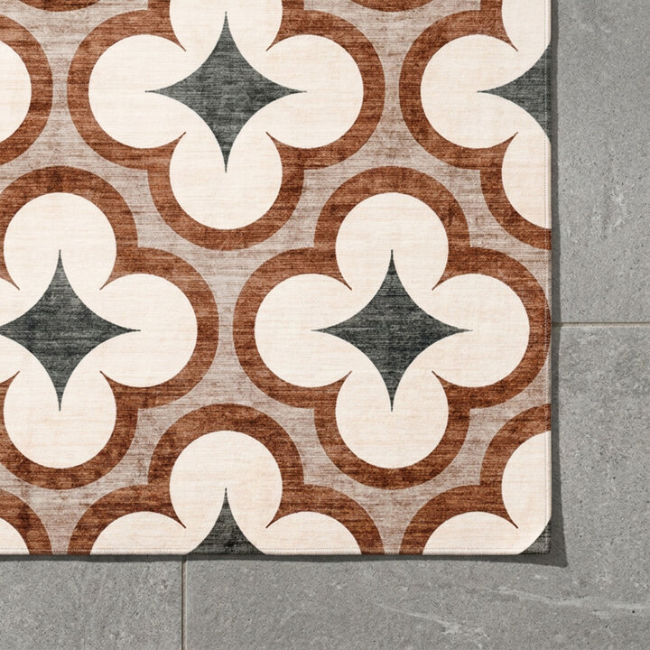 Geometrisch buitenkleed - Mosaic Clover Groen - 3