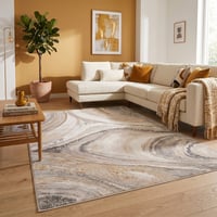 Marmer vloerkleed - Leonore Noce Creme/Bruin 