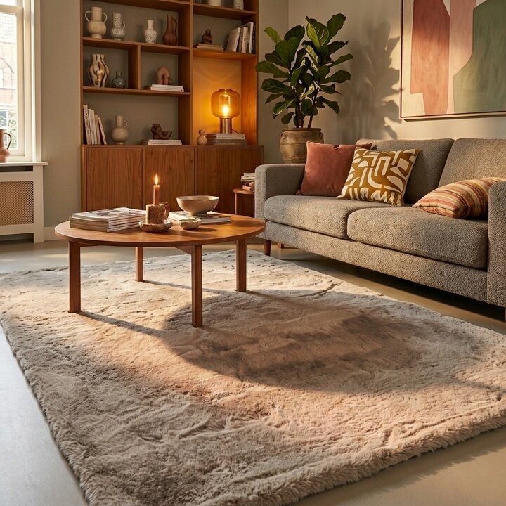 Zacht Hoogpolig vloerkleed - Comfy Supreme Beige