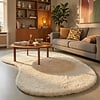Zacht hoogpolig vloerkleed - Comfy Supreme Ripple Creme  - thumbnail