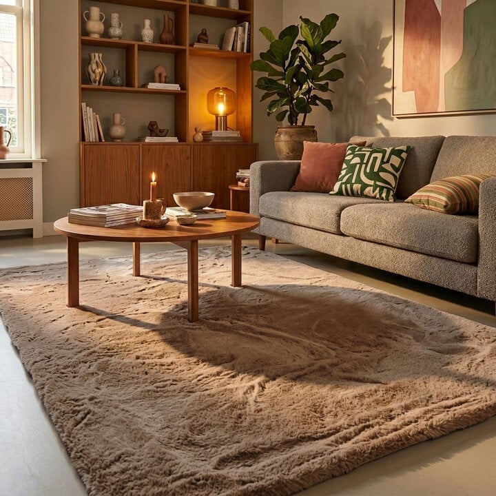 Zacht Hoogpolig vloerkleed - Comfy Supreme Taupe