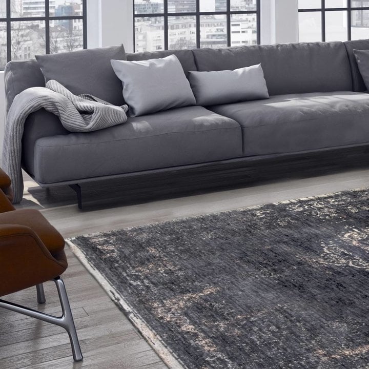 Vintage vloerkleed - The Fading World Mineral Black 8263 - 1