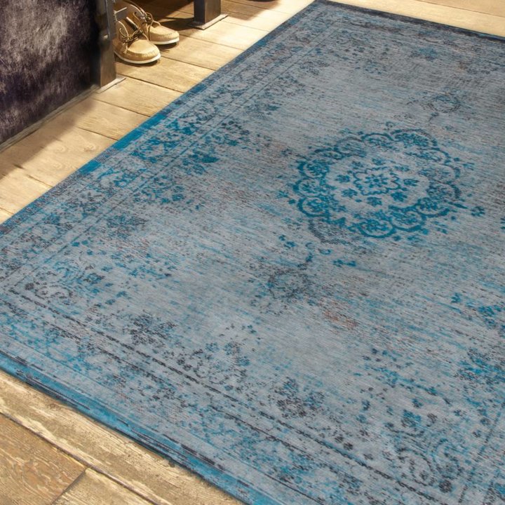 Vintage vloerkleed - The Fading World Grey/Turquoise 8255 - 2