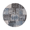 Rond patchwork vloerkleed - Dreams grijs/blauw