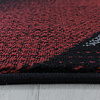 Modern vloerkleed - Streaky Waves Rood Zwart
