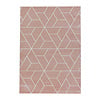 Retro vloerkleed - Stencil Triangle Roze Wit