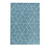 Retro vloerkleed - Stencil Triangle Blauw Wit