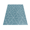 Retro vloerkleed - Stencil Triangle Blauw/Wit - thumbnail 2