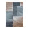 Retro vloerkleed - Stencil Rectangles Bruin/Grijs - thumbnail 1