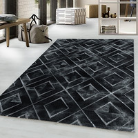 Modern vloerkleed - Marble Square Antraciet Zilver